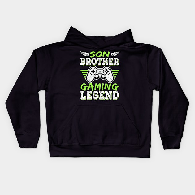 Son Brother Gaming Legend Gamer Gifts For Teen Boys Gaming Kids Hoodie by Herotee